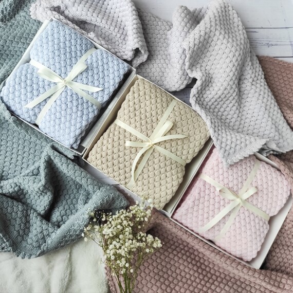New Baby Gift Baby Blanket Knitted of Soft Merino Wool Etsy