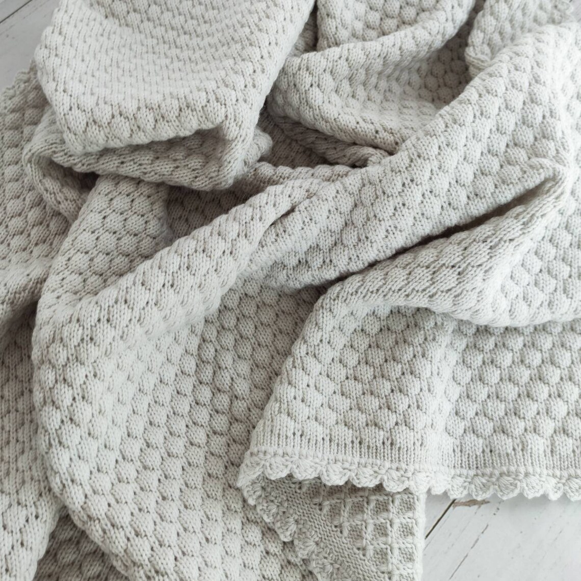 Knitted baby blanket merino wool blanket baby boy Etsy