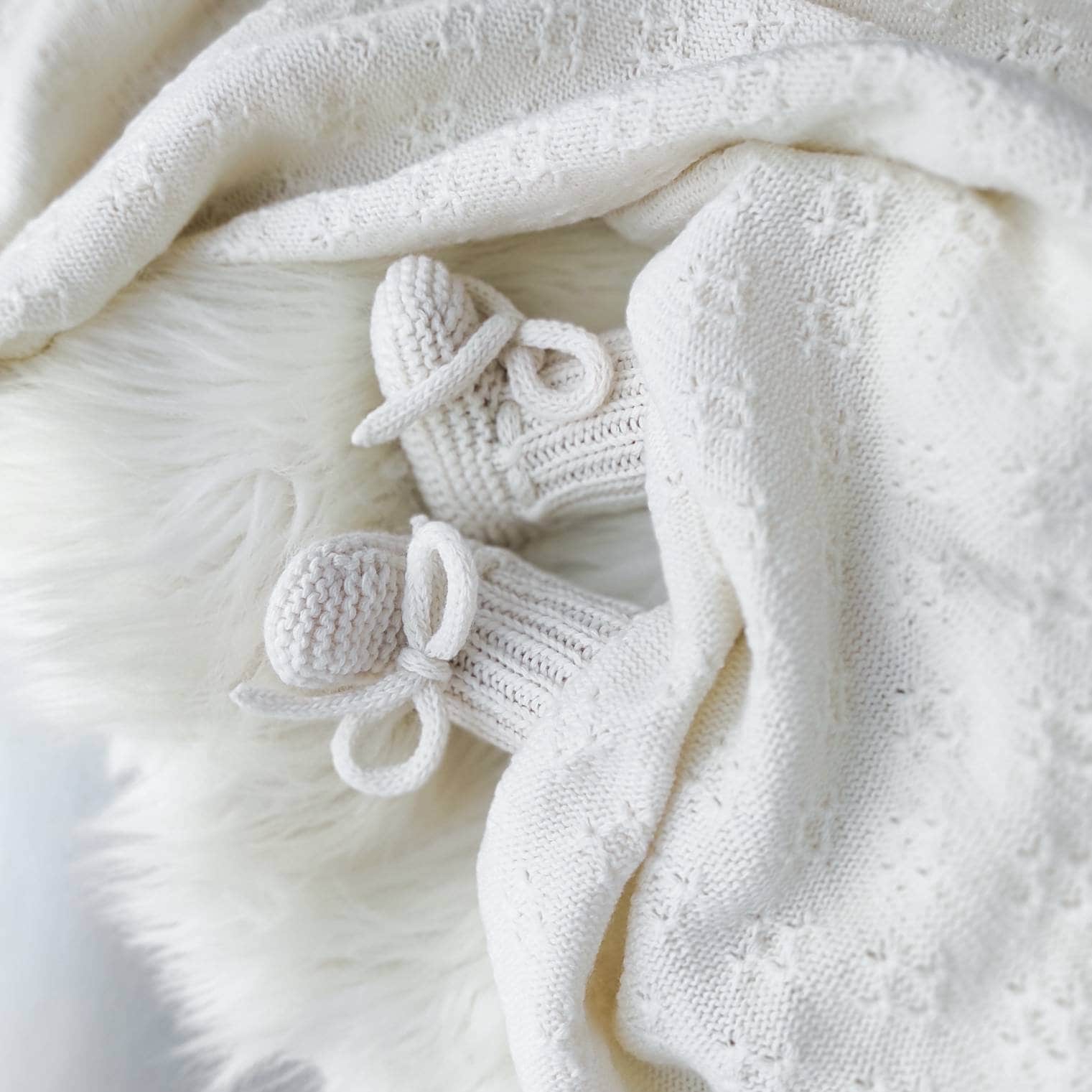 Knit baby blanket gift box for newborn white baby blanket Etsy