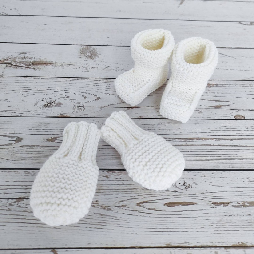 Newborn Baby Booties and Mittens Set, Merino Wool Mittens and Booties Set Knitted Etsy