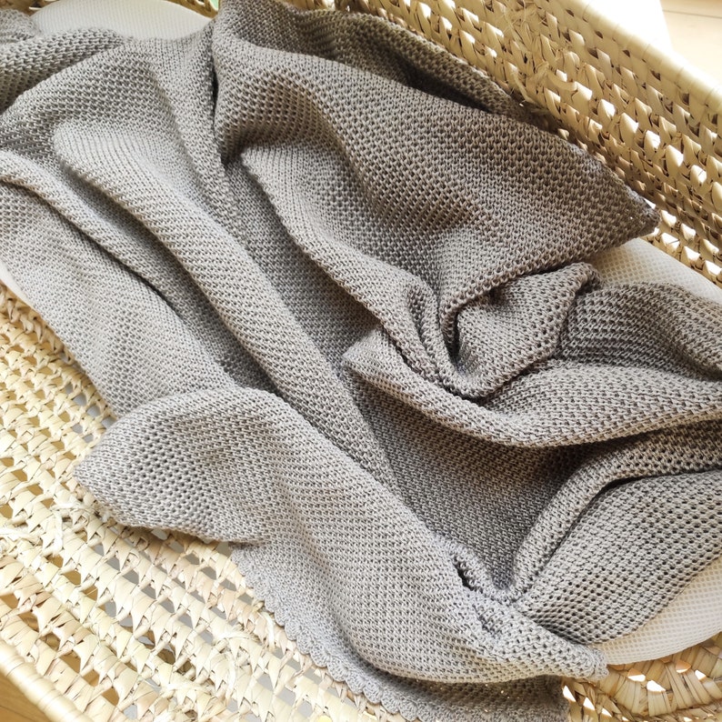 Luxury Baby Blanket Knitted of Soft Merino Wool Minimalist Etsy