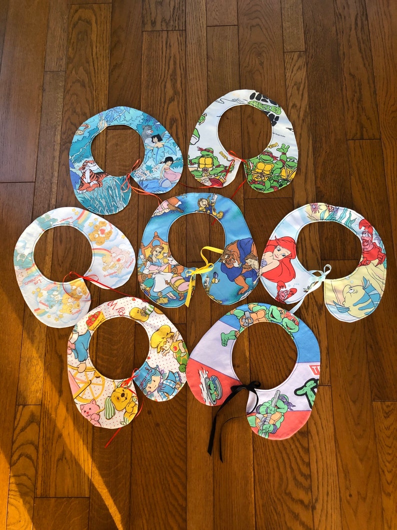 Big handmade detachable collar from vintage teenage mutant ninja turtles bedsheets