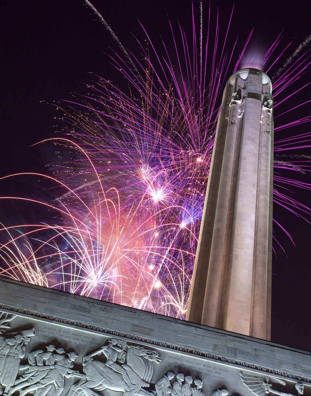 Fireworks at the Liberty Memorial Etsy