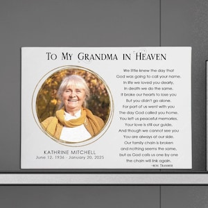 Broken Chain Poem Canvas Sympathy Gift, Memorial Canvas, Loss Of Loved One, Memorial Gift, Funeral Personalized Memorial Gifts, Grandma Loss