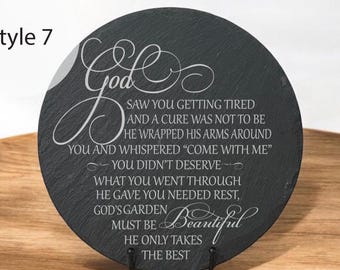 Personalized Memorial Garden Stone: Custom Slate Remembrance with Poem