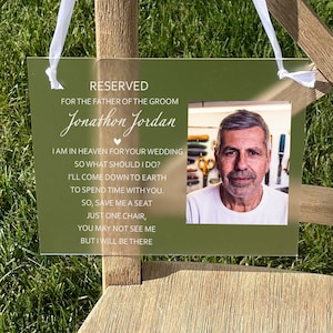 Reserved For Those Who Are Watching From Heaven, Frosted Acrylic Wedding Memorial Sign, In Loving Memorial Sign, Wedding Sign for Loss