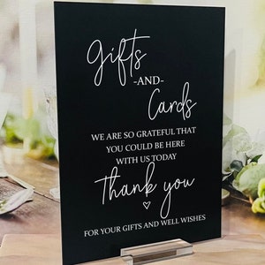 Gifts and Card Sign, Wedding Acrylic Sign, Wedding Acrylic Sign, Acrylic Modern Calligraphy Gift Sign Sign, Customized Card Table, Julie