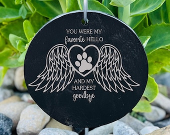 Personalized pet memorial stone, Engraved dog memorial slate, Engraved cat memorial slate, Pet memorial plaque with names, Memorial Gift