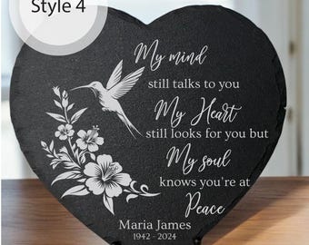 Personalized Memorial Garden Stone: Custom Slate Remembrance with Poem