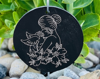 Personalized memorial stone, Engraved memorial garden slate, Engraved memorial garden stone, Grave decoration for loss, Memorial Gift