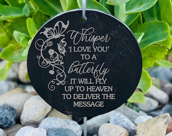 Personalized memorial stone, Engraved memorial garden slate, Engraved memorial garden stone, Grave decoration for loss, Memorial Gift