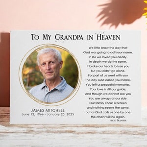 Broken Chain Poem Canvas Sympathy Gift, Memorial Canvas, Loss Of Loved One, Memorial Gift, Funeral Personalized Memorial Gifts, Grandpa Loss