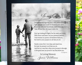 Memorial Canvas Art: Loss of Father Poem, Personalized Sympathy Gift