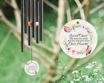 Forever In Our hearts Memorial Chime, Sympathy Dad, Mom, Family Gift For Loss, Memorial Wind Chime, Custom In Loving Memory Wind Chime,