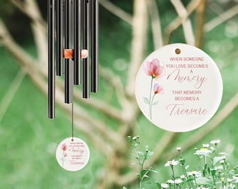 Memory Becomes A Treasure Gift,  Memorial Chime, Sympathy Dad, Mom, Family Gift For Loss, Memorial Wind Chime, Custom In Loving Memory
