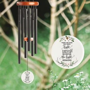 The Light Remains Memorial Chime, Sympathy Dad, Mom, Family Gift For Loss, Memorial Wind Chime, Custom In Loving Memory Wind Chime,