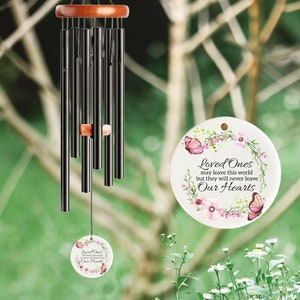 Forever In Our hearts Memorial Chime, Sympathy Dad, Mom, Family Gift For Loss, Memorial Wind Chime, Custom In Loving Memory Wind Chime,