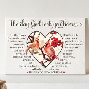God Took You Home Canvas Sympathy Gift, Memorial Canvas, Loss Of Loved One, Memorial Gift, Funeral Personalized Memorial Gifts, Grandma Loss