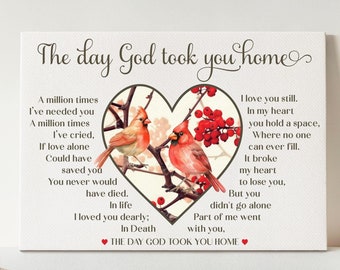 God Took You Home Canvas Sympathy Gift, Memorial Canvas, Loss Of Loved One, Memorial Gift, Funeral Personalized Memorial Gifts, Grandma Loss