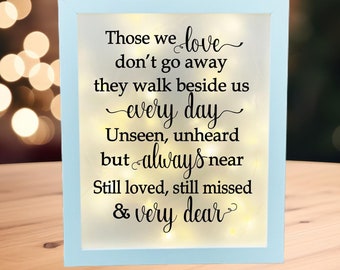 Those We Love, Remembrance, Memorial Frame, Keepsake, Memory Frame, Bereavement Gift, Loss of a Loved One, Memorial Shadow Box, Sympathy