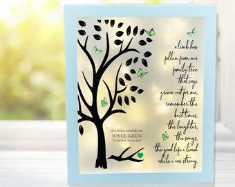 Green A limb has fallen, Sympathy Gift, Memorial Frame, Keepsake, Memory Frame, Bereavement Gift, Sympathy Frame,  Memorial Shadow Box,