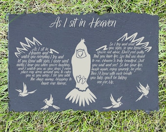 Personalized Slate Memorial Stone: Remembrance Grave Marker (12x8in)