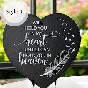 Piedra conmemorativa personalizada para jardín: piedra de pizarra conmemorativa con poema. Regalos conmemorativos para un ser querido. Piedra de condolencias. Fabricada en EE. UU.