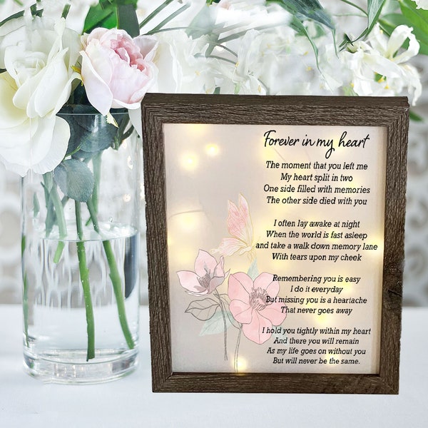 Forever In Our Hearts, Sympathy Gift, Memorial Frame, Keepsake, Memory Frame, Bereavement Gift, Sympathy Frame,  Memorial Shadow Box,