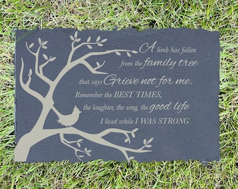 Personalized Slate Memorial Stone: Remembrance Grave Marker