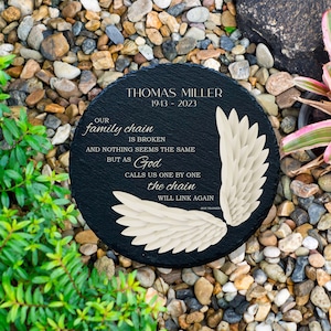 Broken Chain Memorial Garden Stone,  Sympathy Gift, Slate Grave Marker, Keepsake, Remembrance, Bereavement Gift, Loss of a Loved One,