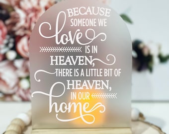 Because Someone We Love, Memorial Acrylic, Frosted Acrylic Wedding Memorial Sign, In Loving Memorial Sign With Candle, Wedding Sign for Loss