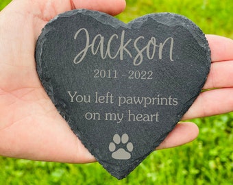 Personalized pet memorial stone, Engraved dog memorial slate, Engraved cat memorial slate, Pet memorial plaque with names, Memorial Gift