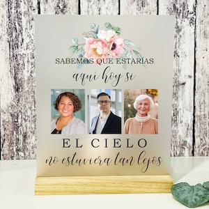 Sabemos Que Estarías Aquí Hoy, plaque commémorative de mariage, plaque commémorative givrée, plaque commémorative de mariage espagnol, plaque commémorative de mariage, plaque El Cielo