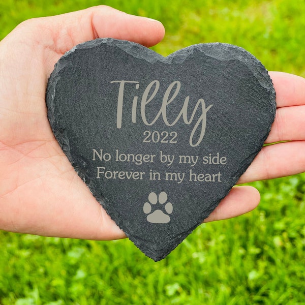 Personalized pet memorial stone, Engraved dog memorial slate, Engraved cat memorial slate, Pet memorial plaque with names, Memorial Gift