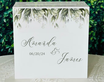 Wedding Card Box, Acrylic Card Box,  Personalized Card box, Custom Envelope Box, Wedding/Birthday/ Quinceanera/Party Gift Card Box with Lid