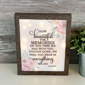 How beautiful the memories, Sympathy Gift, Memorial Frame, Keepsake, Memory Frame, Bereavement Gift, Sympathy Frame,  Memorial Shadow Box,