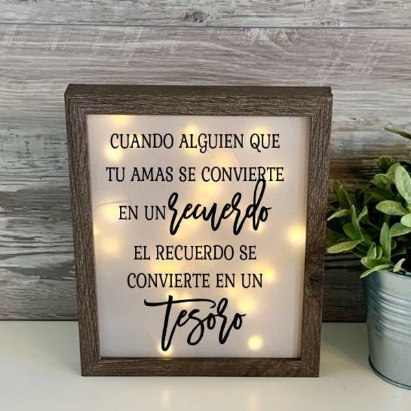 Memorial Shadow Box Spanish Etsy