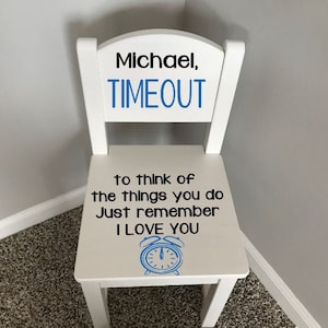 UV Printed Time Out Chair, No Vinyl Used!  Wood time out chair, Time out chair, Timeout chair,  Naughty Spot, Timeout, Time out