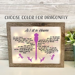 As I sit in heaven, Sympathy Gift, Memorial Frame, Keepsake, Memory Frame, Bereavement Gift, Sympathy Frame,  Memorial Shadow Box,