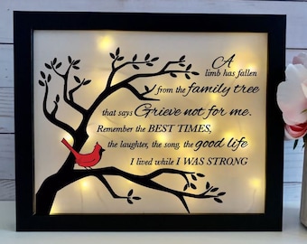 Cardinal A Limb Has Fallen Sympathy Gift Memorial Frame - Etsy Cardinal A Limb Has Fallen Sympathy Gift Memorial Frame - Etsy
