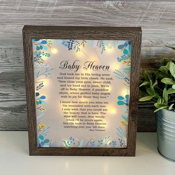 Pregnancy loss, Miscarriage, Child loss, Sympathy gift, Memorial, infant loss, Keepsake, Memorial Shadow Box, Memory frame, Memorial Frame