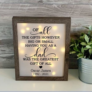 Sympathy Dad, Sympathy Gift, Memorial Frame, Keepsake, Sympathy , Bereavement Gift, Loss of a Loved One, Memorial Shadow Box, Loss of Dad