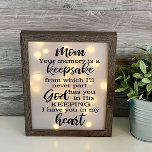 Sympathy Mom, Sympathy Gift, Memorial Frame, Keepsake, Bereavement Gift, Loss of a Loved One, Memorial Shadow Box, Loss of Mom, Sympathy