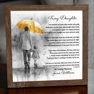 MEMORIAL GIFT For Loss Of Father, Legacy Poem, Loss of Husband, Memorial Canvas Wall Art, Loss Of Father Gift For Daughter. Daughter Grief