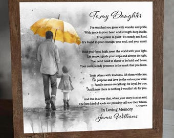 Memorial Canvas Art: Loss of Father Poem, Personalized Remembrance Gift