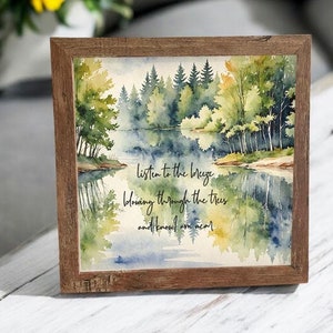 Beileidsgeschenk, personalisiertes Aquarell-Gedenkgeschenk, Verlust von Mutter oder Vater, Hören Sie der Brise zu und denken Sie an mich, Beerdigung Geschenk für Verlust.