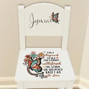 Professionally Printed, (no vinyl/sublimation used) Children&#39;s Chair, Girl&#39;s Inspirational Chair, Personalized Nursery Chair, Nursery Decor