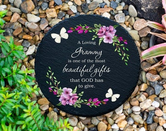 Personalized Grandma's gift, Personalized Garden Stone, Custom Printed Stone For Nana, Handmade Keepsake for Mom and Grandma,