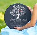 Personalized Memorial Garden Stone – Custom Slate Remembrance Stone with Poem – Heart or Round – Outdoor Tribute – Made in USA