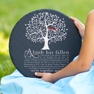 Personalized Memorial Garden Stone – Custom Slate Remembrance Stone with Poem – Heart or Round – Outdoor Tribute – Made in USA